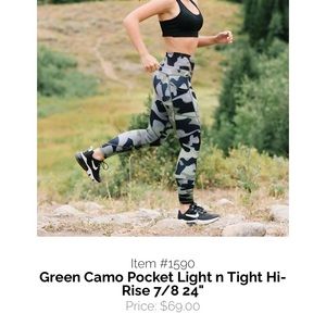 Zyia active green Camo 7/8 leggings with pockets